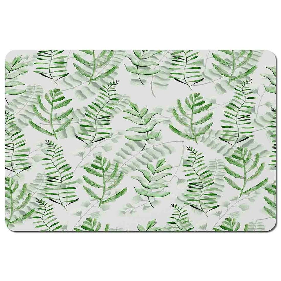 Green Fern Watercolour Placemat Set