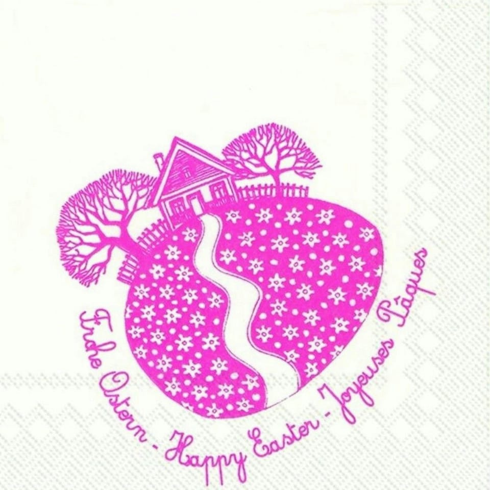 IHR Lunch Napkins Sweet Easter White & Pink 33cm 3ply 20 Pack