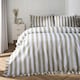 image 1 of OHS Stripe Print Frill Edge Soft Duvet Cover Bedding Set | Green | Sage | Double