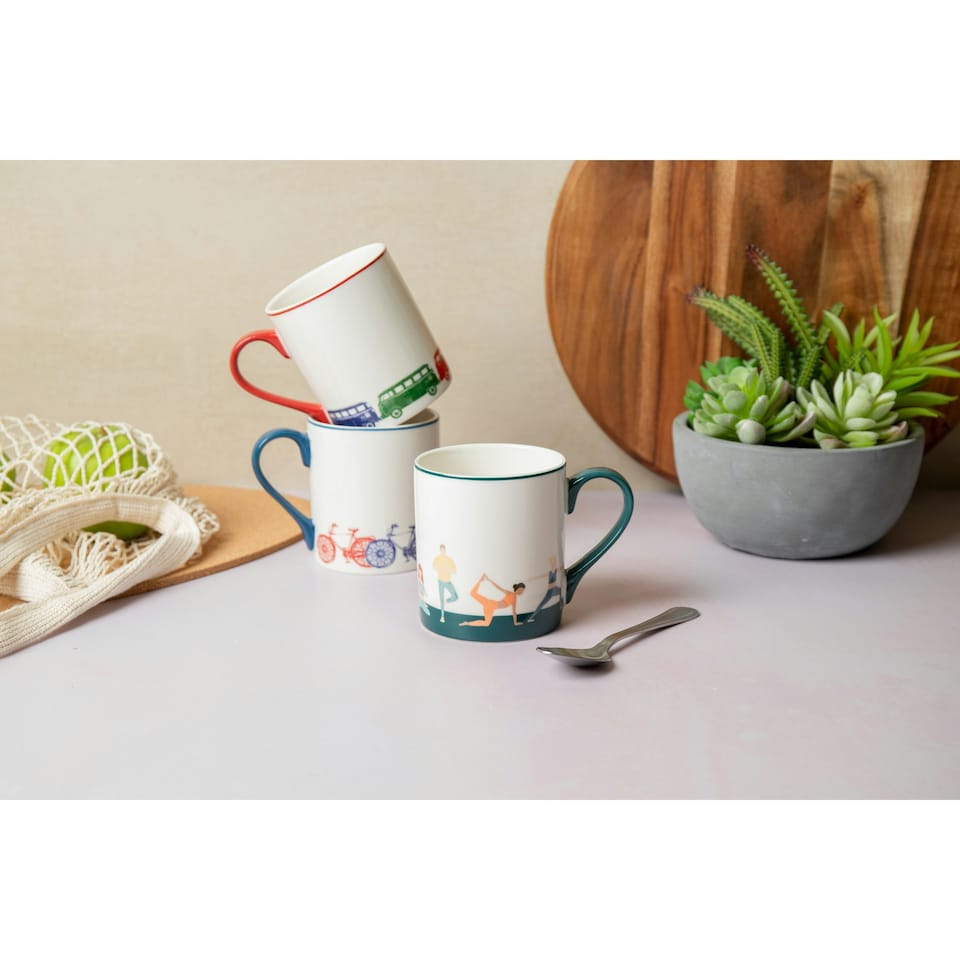 image 1 of Mikasa Yoga Straight-Sided Porcelain Mug, 280ml | White