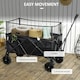 image 10 of Outsunny 180L Folding Garden Trolley Wagon Cart w/ Extendable Side Walls, Black