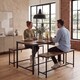 image 8 of Vida Designs Brooklyn 4 Seater Dining Set 3 Piece Table & Bench Set, Grey