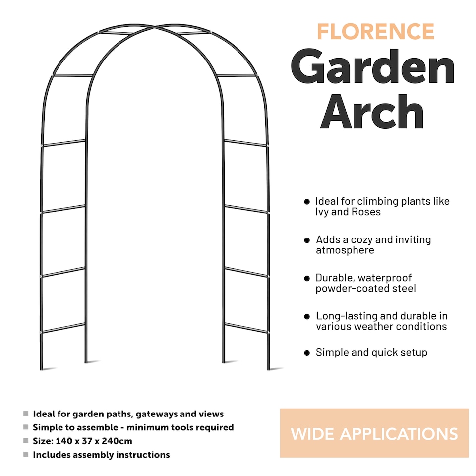 image 1 of 2X 2.4m Metal Garden Arch Heavy Duty Trellis Tubular Rose Climbing Plants Archway | Green | 2