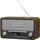 image 1 of Vintage Style Stereo DAB/DAB+ & FM Radio – Grey Wood Cabinet, Bluetooth, Clock Radio Alarm, AUX IN for Smart Phone/Tablet / MP3 Player – Mains or Battery