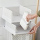 image 3 of Living and Home Foldable Plastic Storage Drawer Basket 20L - Off White | White | 1