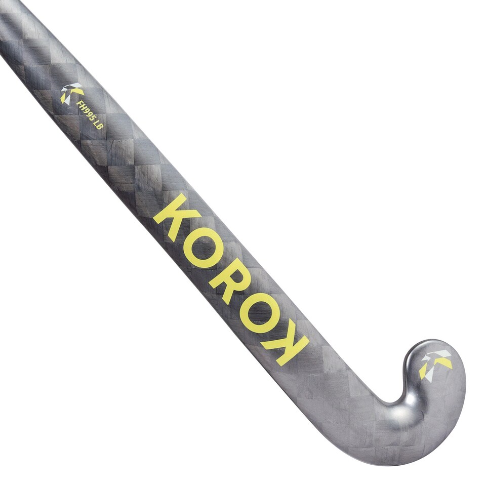 image 1 of Decathlon Adult Advanced 95% Carbon Low Bow Field Hockey Stick FH995 - Grey/Yellow