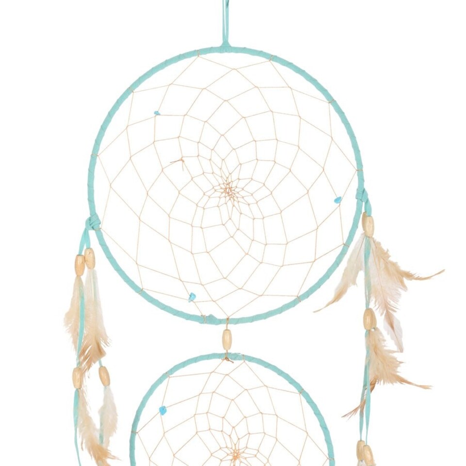 image 1 of Something Different Feather Triple Dreamcatcher - Light Blue - One Size
