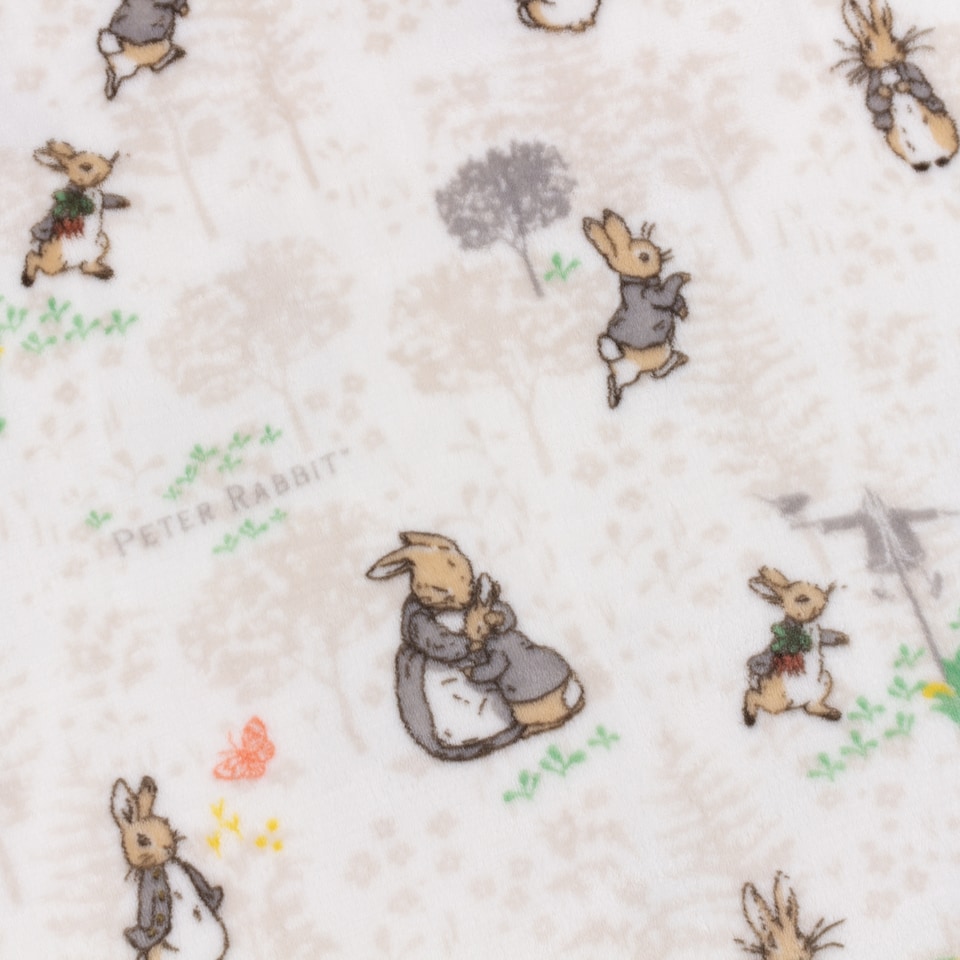 image 1 of Peter Rabbit Classic Printed Fleece Throw, Multicolour, 130 x 150cm