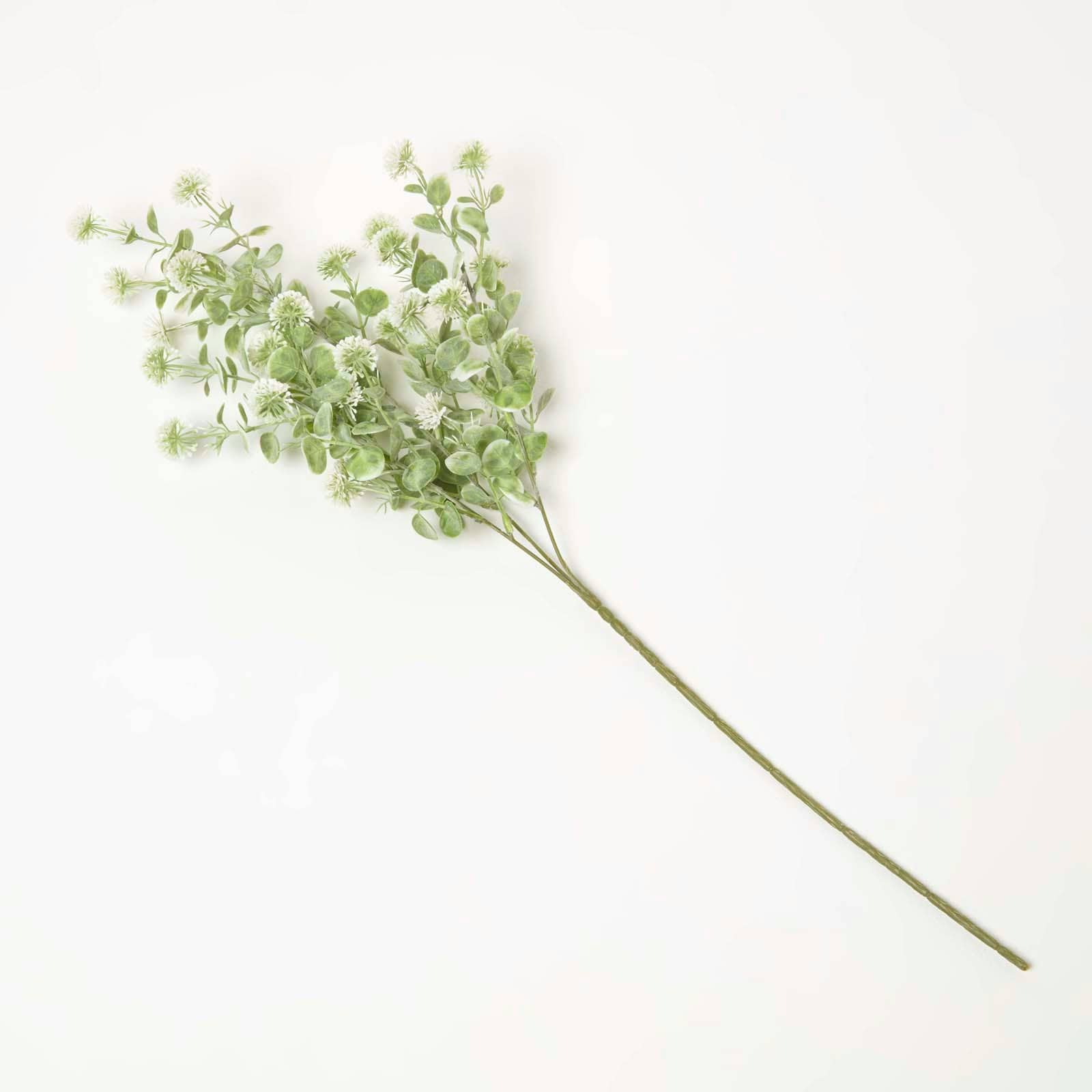Homescapes Artificial Branch with Small White Flowers, 66 cm in Green