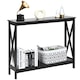 image 1 of COSTWAY 2-Tier X-design Wooden Hall Desk Side Table Black