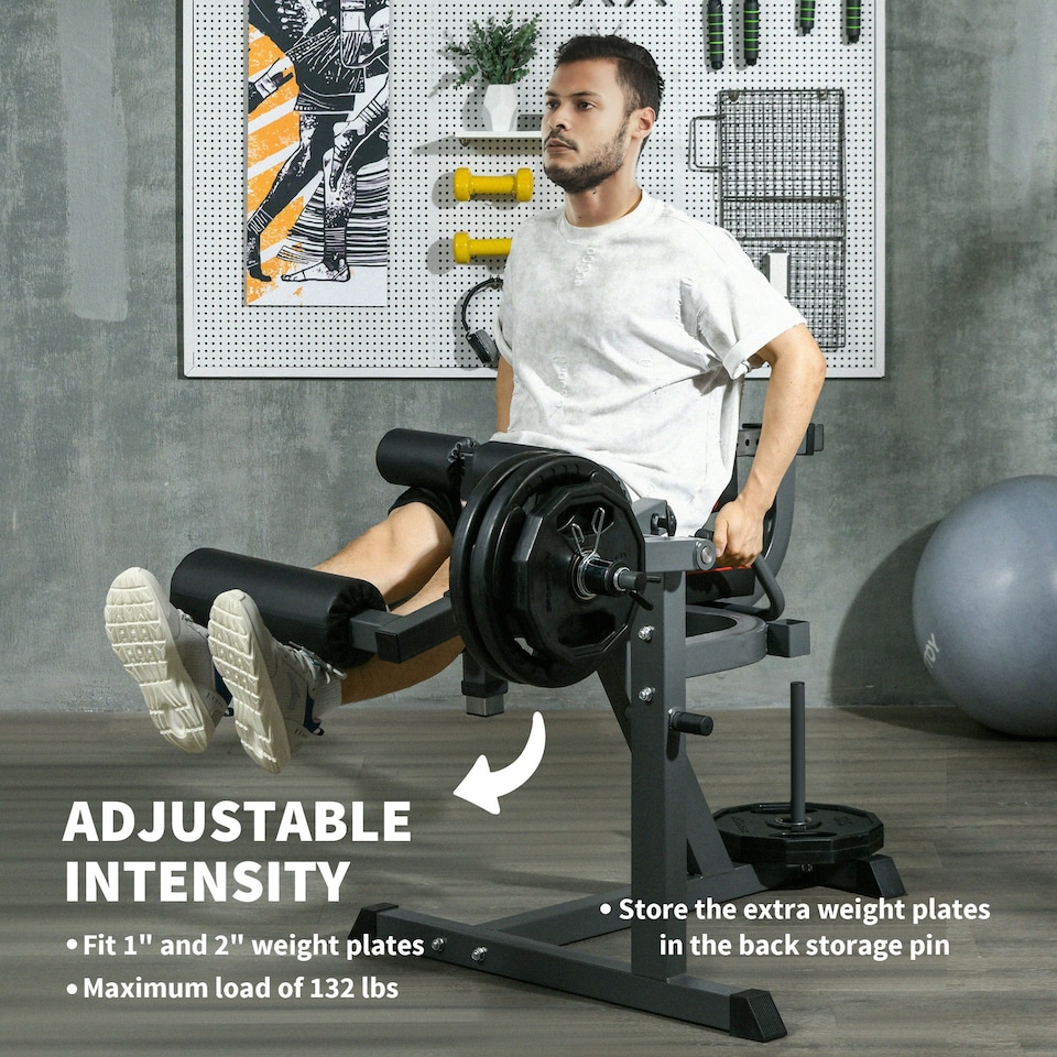 image 1 of SPORTNOW Adjustable Calf Raise Machine for Leg Extension and Curl Machine
