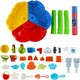 image 2 of 40-Piece Sand & Water Activity Table - 3 Compartments with Water Blaster & Toys - Outdoor Play Multi