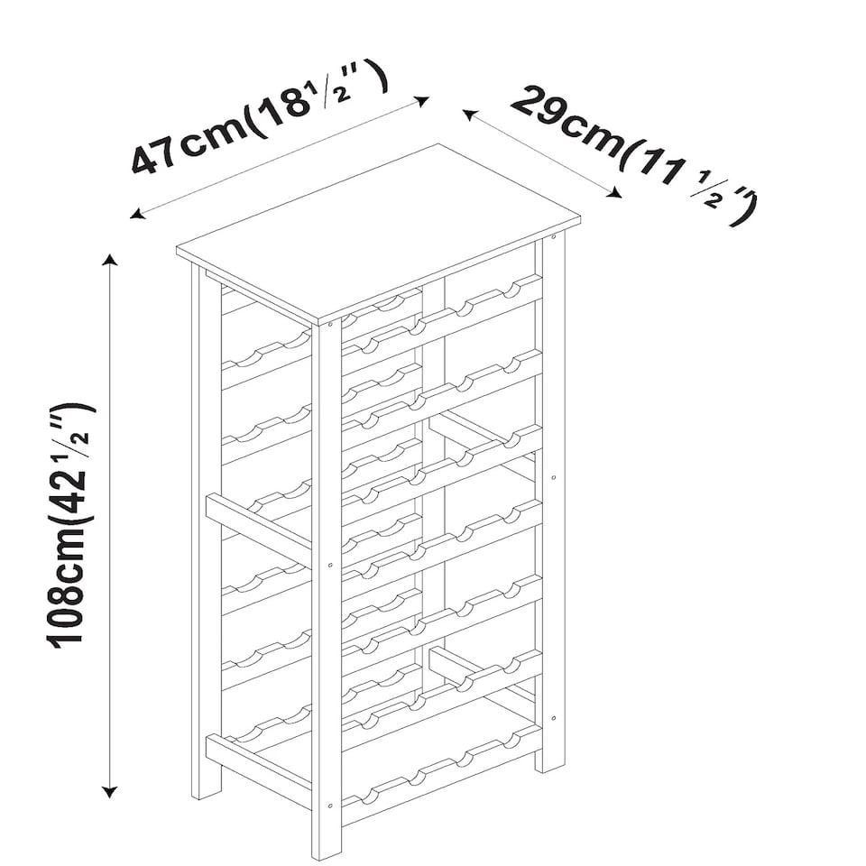 image 1 of Camilo 7-Tier Wine Rack Freestanding Holds 28 Bottles Home Bar Stand 108cm Stand | White | White