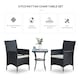 image 3 of Outsunny Rattan Bistro Set Garden Chair Table Patio Outdoor, Black