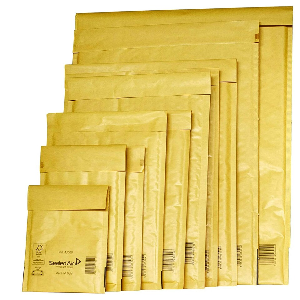 image 1 of 200 x Gold Mail Lite C/0 (150 x 210mm) Padded Postal Bubble Lined Envelopes Gold | One Size