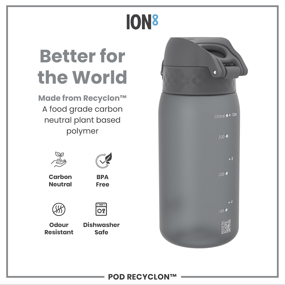 image 1 of Leak Proof Kids Water Bottle, BPA Free, 350ml (12oz) | Grey | Grey | One Size