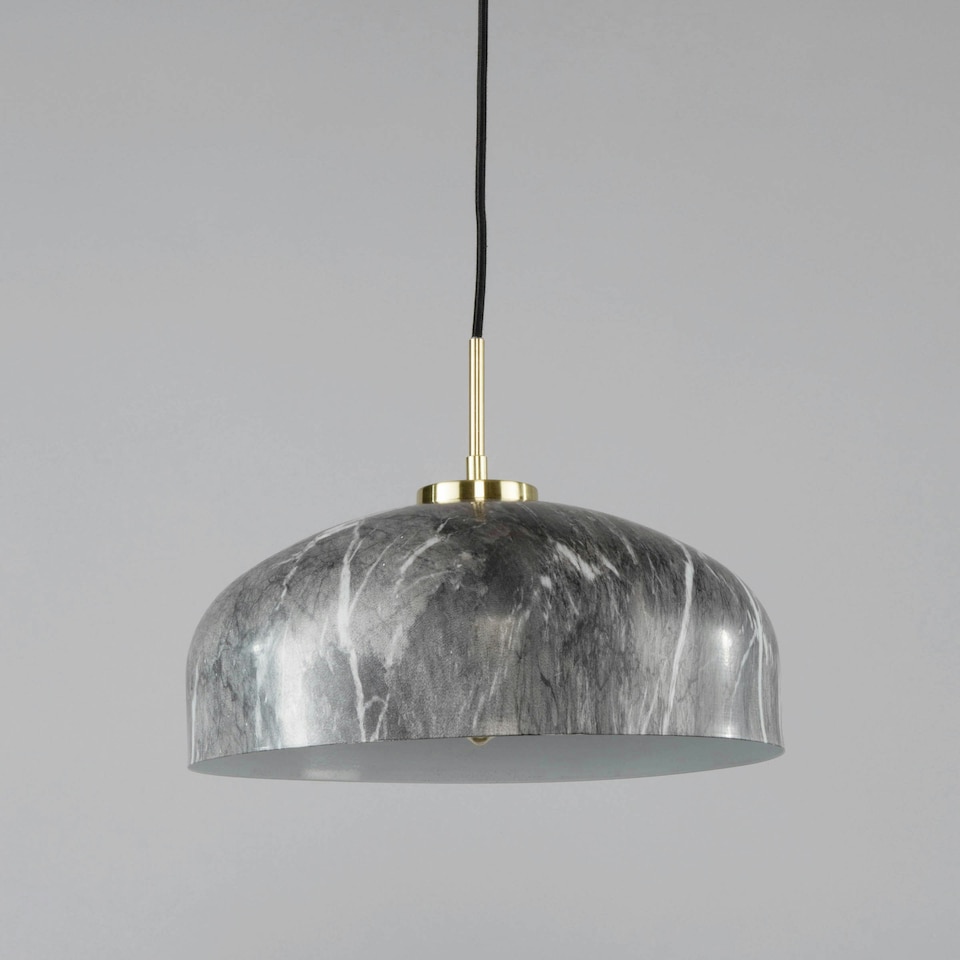 image 1 of BHS Java Spun Metal Marble Effect Ceiling Pendant, Grey