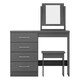 image 3 of Nevada 4 Drawer Dressing Table Set Grey | 3D Effect Grey
