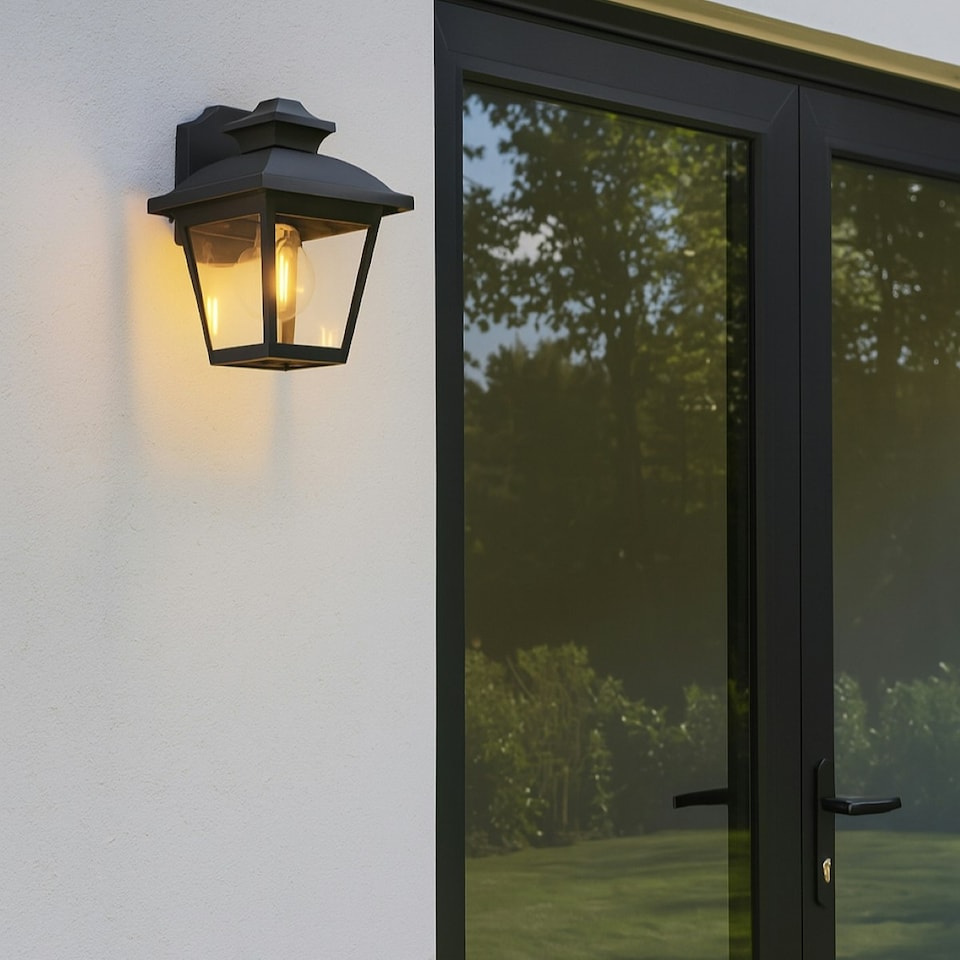 image 1 of CGC HOPE Black Outdoor Wall Lantern Light Black