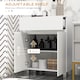 image 4 of kleankin High Gloss Bathroom Floor Cabinet Storage Cupboard with Drawer | White