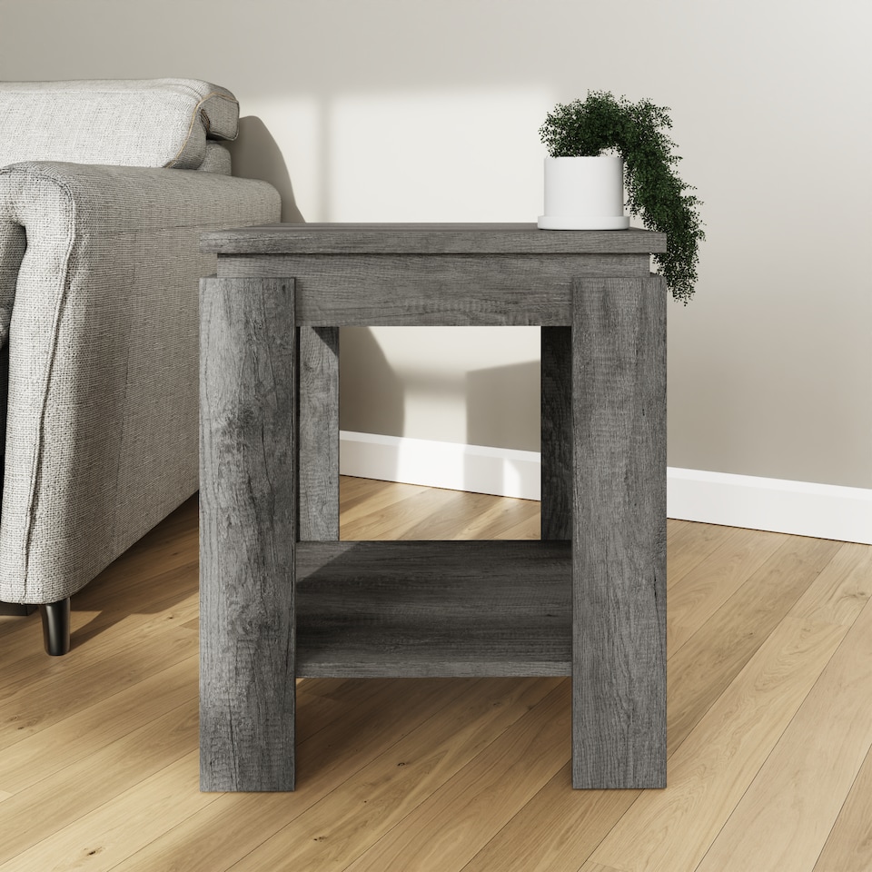 image 1 of Canyon Lamp Table | Grey | Charcoal Grey
