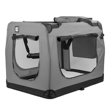 KCT Extra Large Grey Fabric Pet Carrier Crate Travel Transport Bag for Cats and Dogs