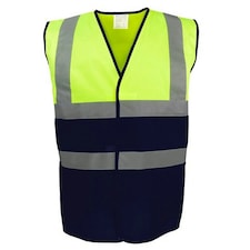 Yoko Unisex Adult Two Tone Hi-Vis Vest - Yellow/Navy - M