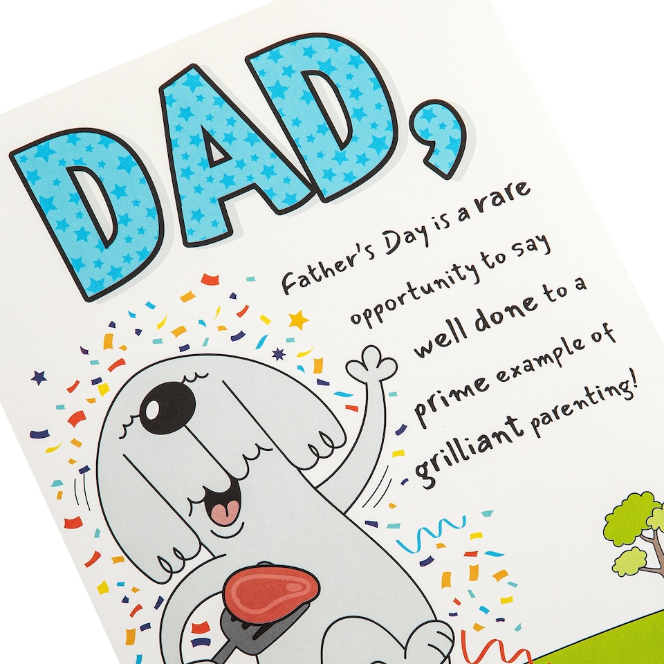 image 1 of Hallmark Father's Day Card For Dad - Funny Dog And Steak Design