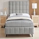 image 2 of 4ft6 Double Grey,Tall Headend Headboard Soft Fabric Boucle Upholstered Bed Frame