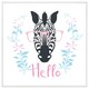 image 1 of Hello zebra (Picture Frame) White | M