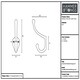 image 4 of Hammer & Tongs Narrow Hat & Coat Hook - W25mm x H80mm - Raw