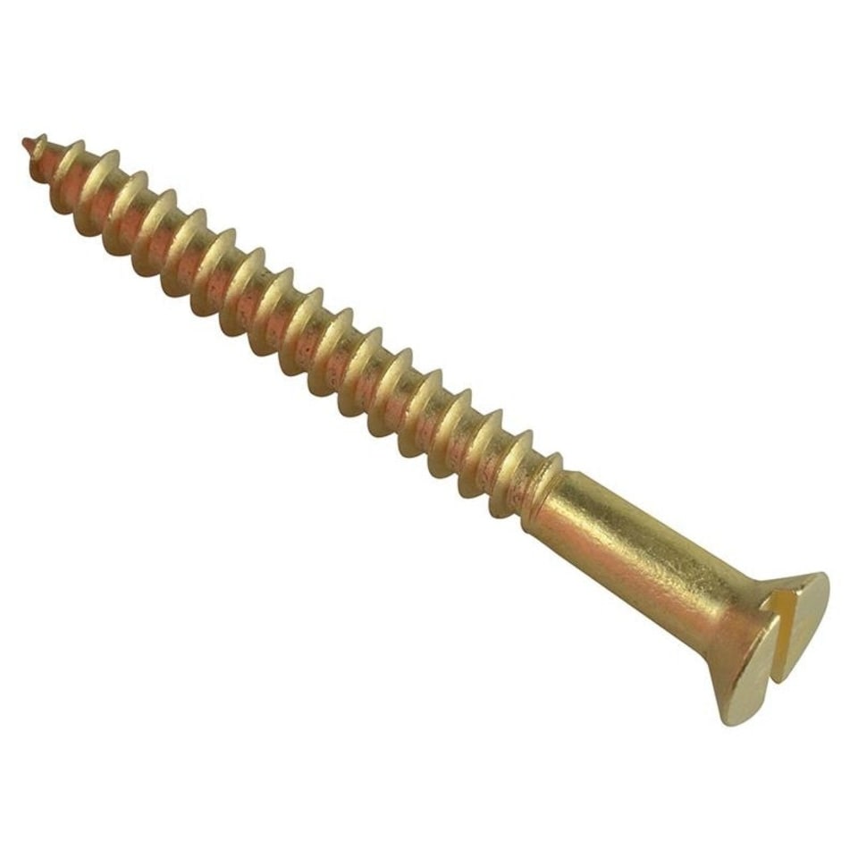Forgefix Wood Screws, Slotted, Csk, Brass - Multi Colour - 2in x 10 ForgePack 6