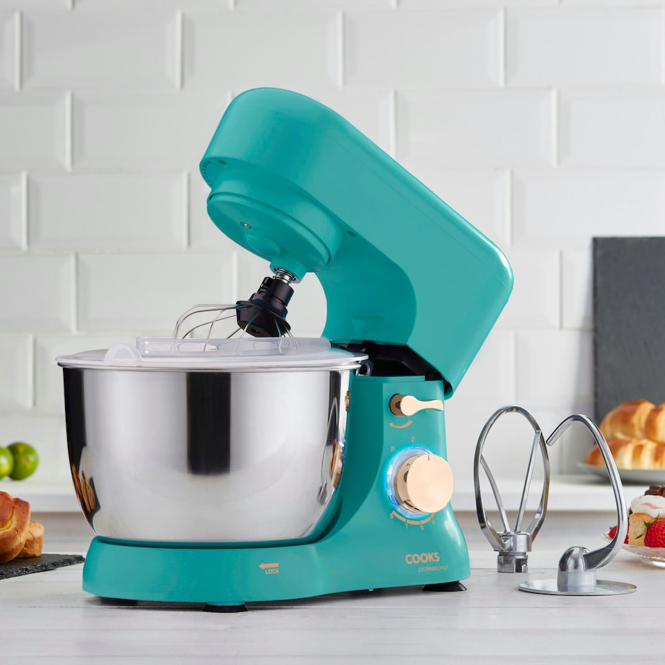 image 1 of Cooks Professional Stand Mixer | 1000W | 4.5 Litre Mixing Bowl | 8 Speed Settings | Teal