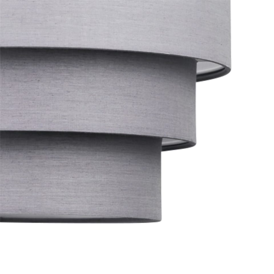 image 1 of Dark Grey 3 Tier Ceiling Light Shade | Grey | Large | 1