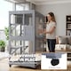 image 4 of PawHut Outdoor Catio, Wooden Cat House on Exercise Wheels Indoor Outdoor