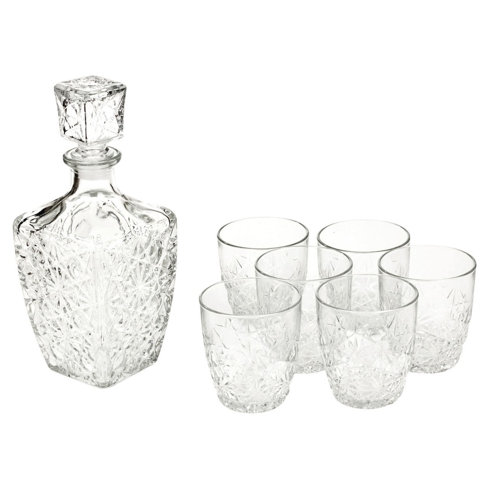 image 1 of Bormioli Rocco 7 Piece Whiskey Tumblers Glass Set