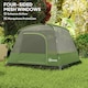 image 10 of Outsunny 3-4 Person Camping Tent, Waterproof Tent Orange | Orange, Grey