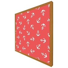 Anchors on red background (Picutre Frame) Brown | Oak | M
