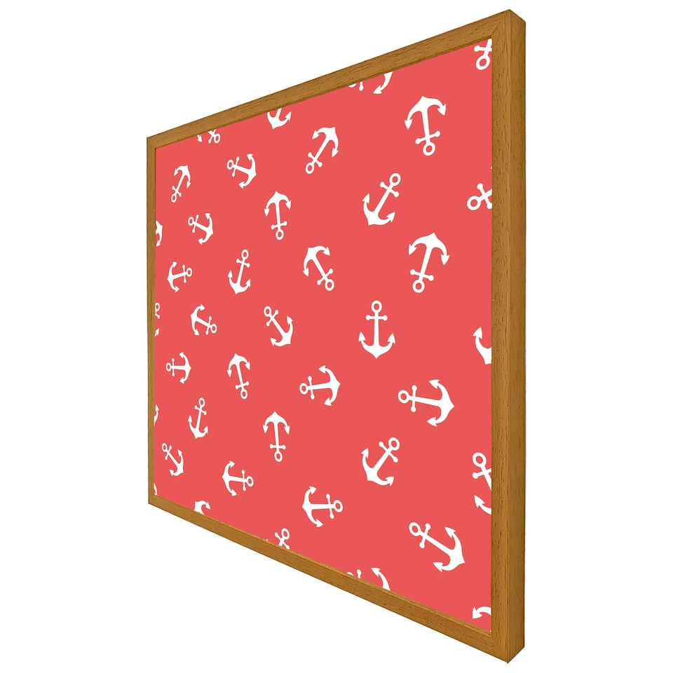 image 1 of Anchors on red background (Picutre Frame) Brown | Oak | M
