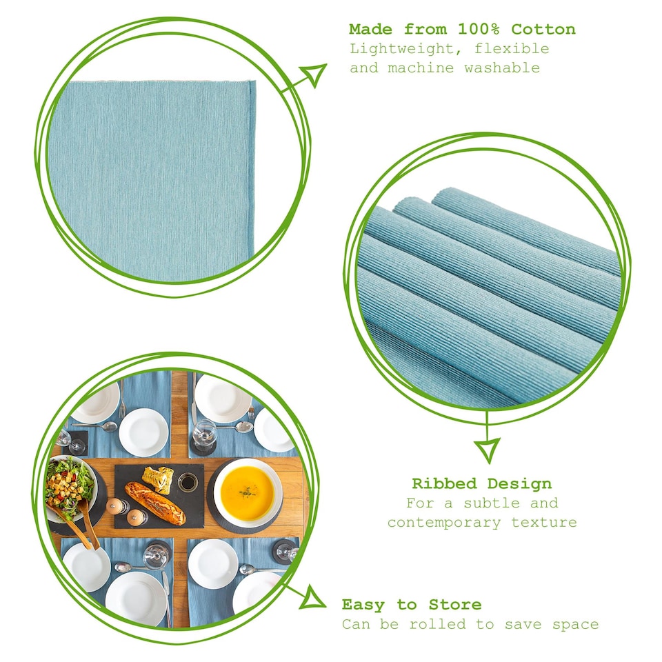 image 1 of Nicola Spring Cotton Fabric Placemats - Olympic Blue - Pack of 6 | Blue | Blue