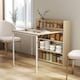 image 2 of HOMCOM Folding Dining Table, Kitchen Table with Shelves