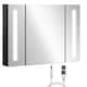 image 1 of kleankin LED Bathroom Mirror Cabinet with Shelves Wall Mount High Gloss Black