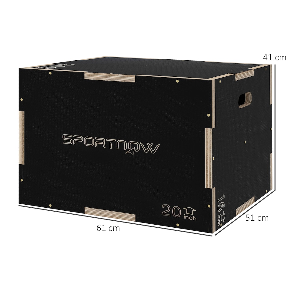 image 1 of SPORTNOW 16.1"/20.1"/24" Pylometric Jump Box, Wooden Pylo Box for Home Gym