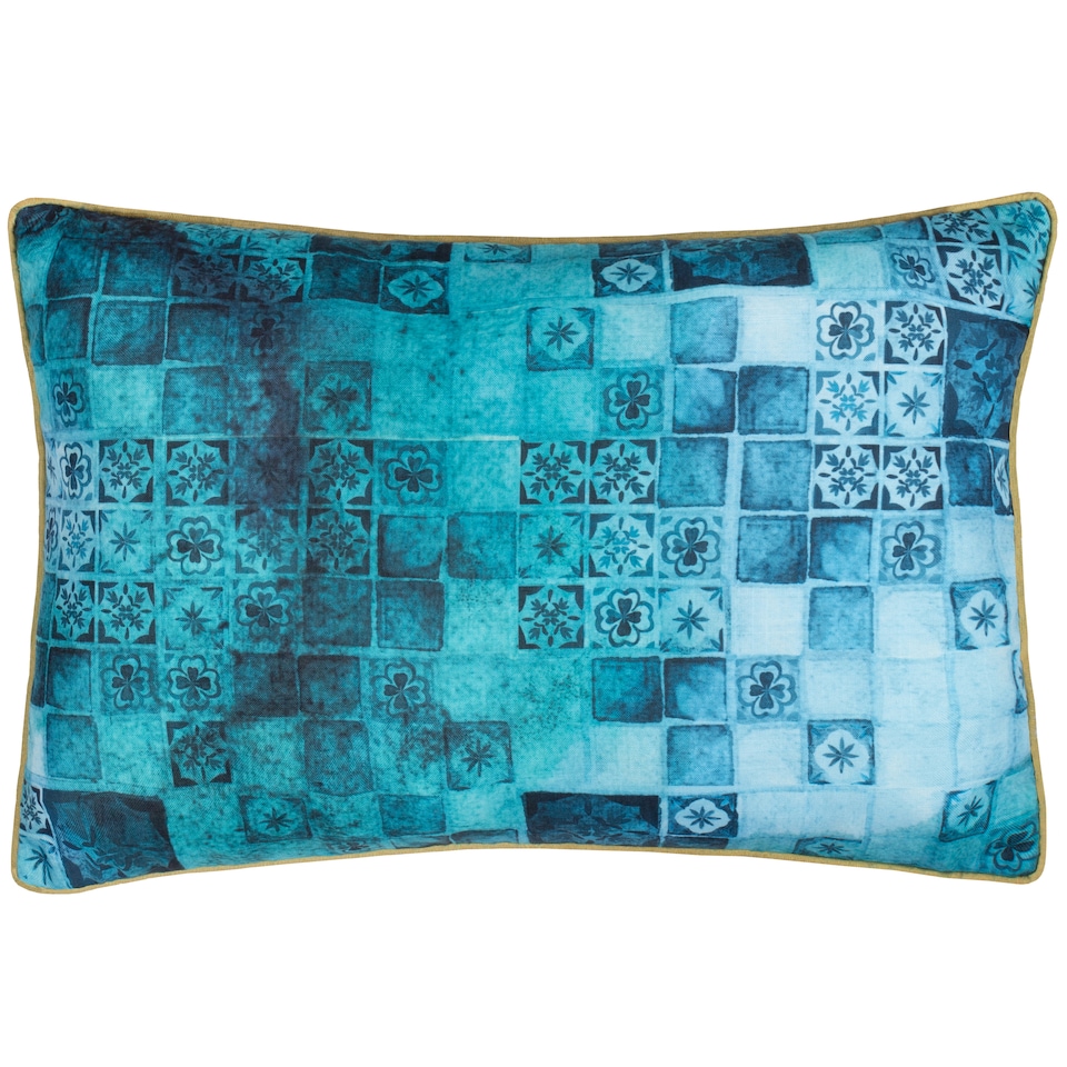 image 1 of Paoletti Majorelle Leopard Piped Outdoor Cushion