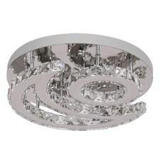 Crystal Chandelier LED Silver Ceiling Light Cool White 40cm