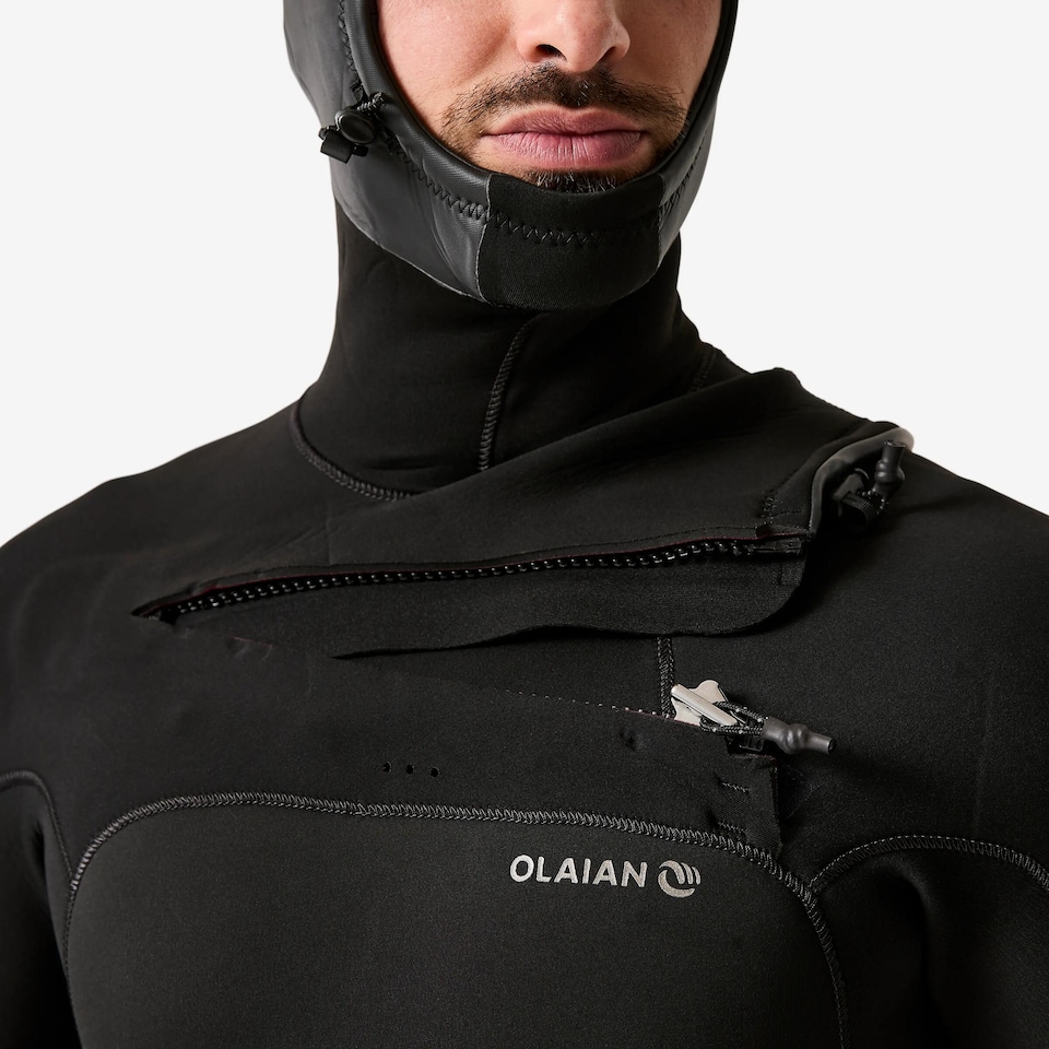 image 1 of Decathlon Men’s Surfing 5/4 mm Neoprene Wetsuit with Hood 900