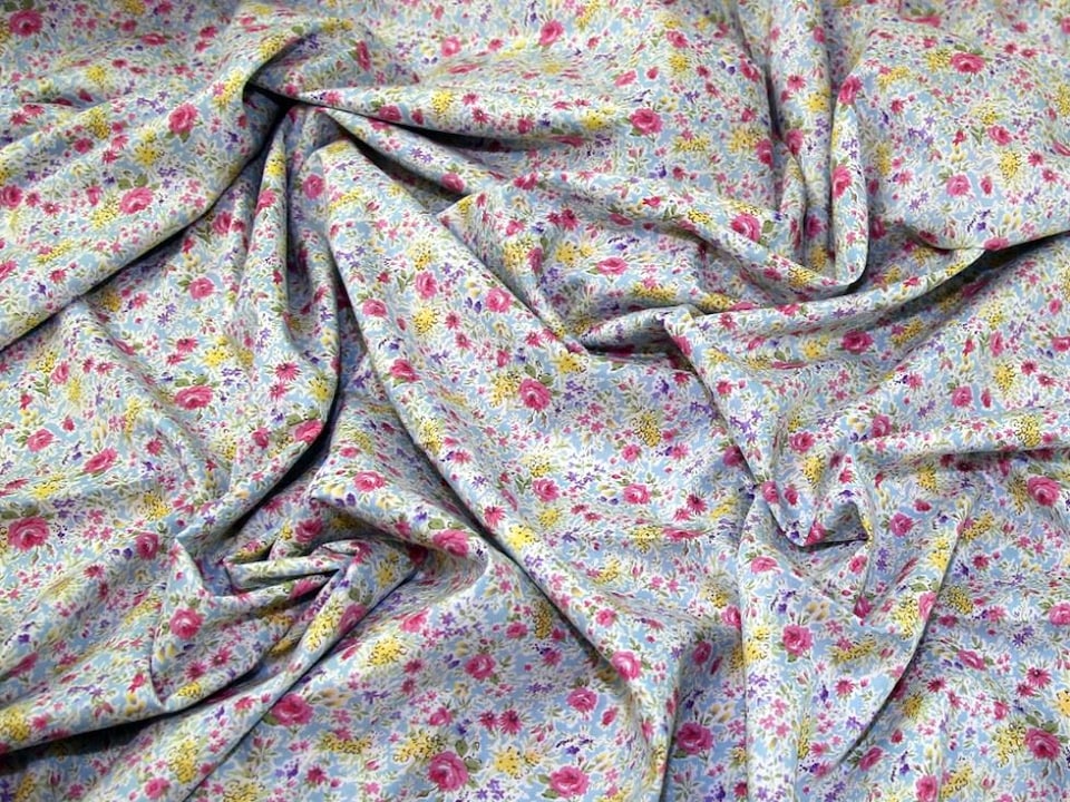 Blue Cotton Lawn Fabric for Dressmaking, 140cm / 55" Wide - per metre