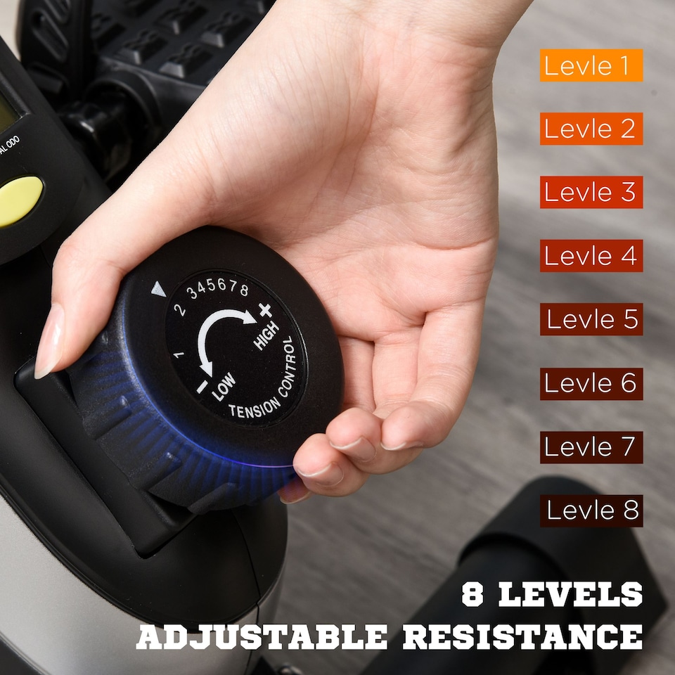 image 1 of HOMCOM Mini Exercise Bike 8 Levels Magnetic Resistance Leg Fitness LCD Display