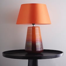 Canada 45cm Orange Ceramic Table Lamp with Matching Shade Orange