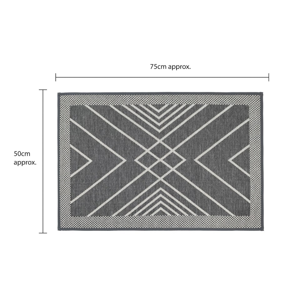 image 1 of JVL Expression Machine Washable Entrance Doormat, 50x75cm - Stripes